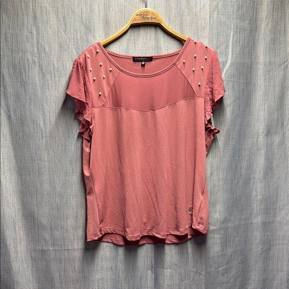 🇺🇸 Adrienne Vittadini Pink Women's blouse size XL - Picture 1 of 7